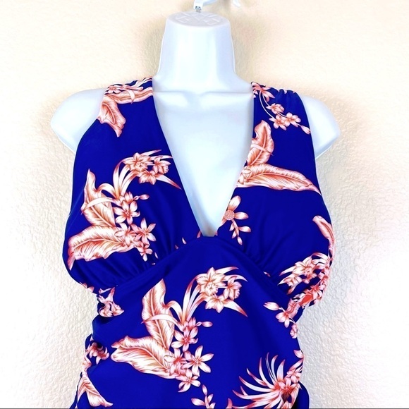 You Di An V Neck One Piece Floral Swim Suit Size 2X - Picture 3 of 8